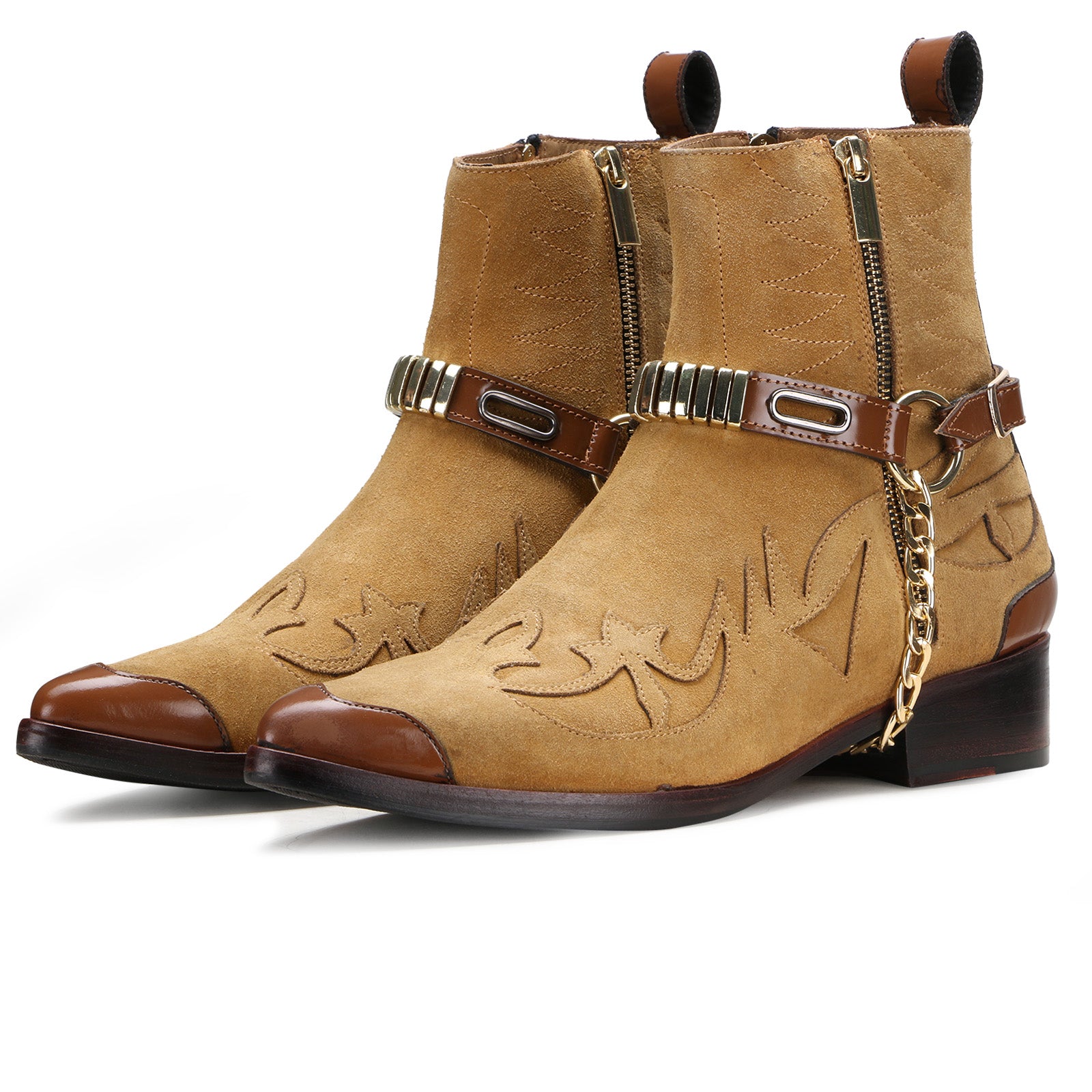 Santiago Cowboy Boots Beige