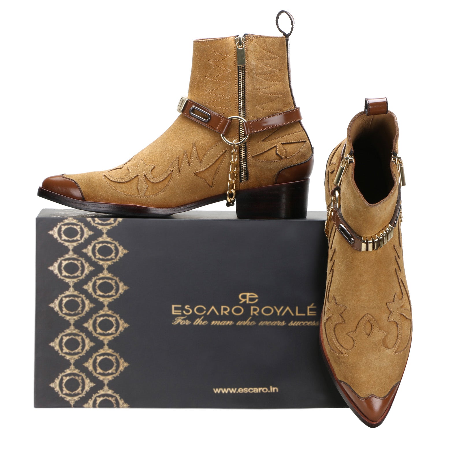 Santiago Cowboy Boots Beige