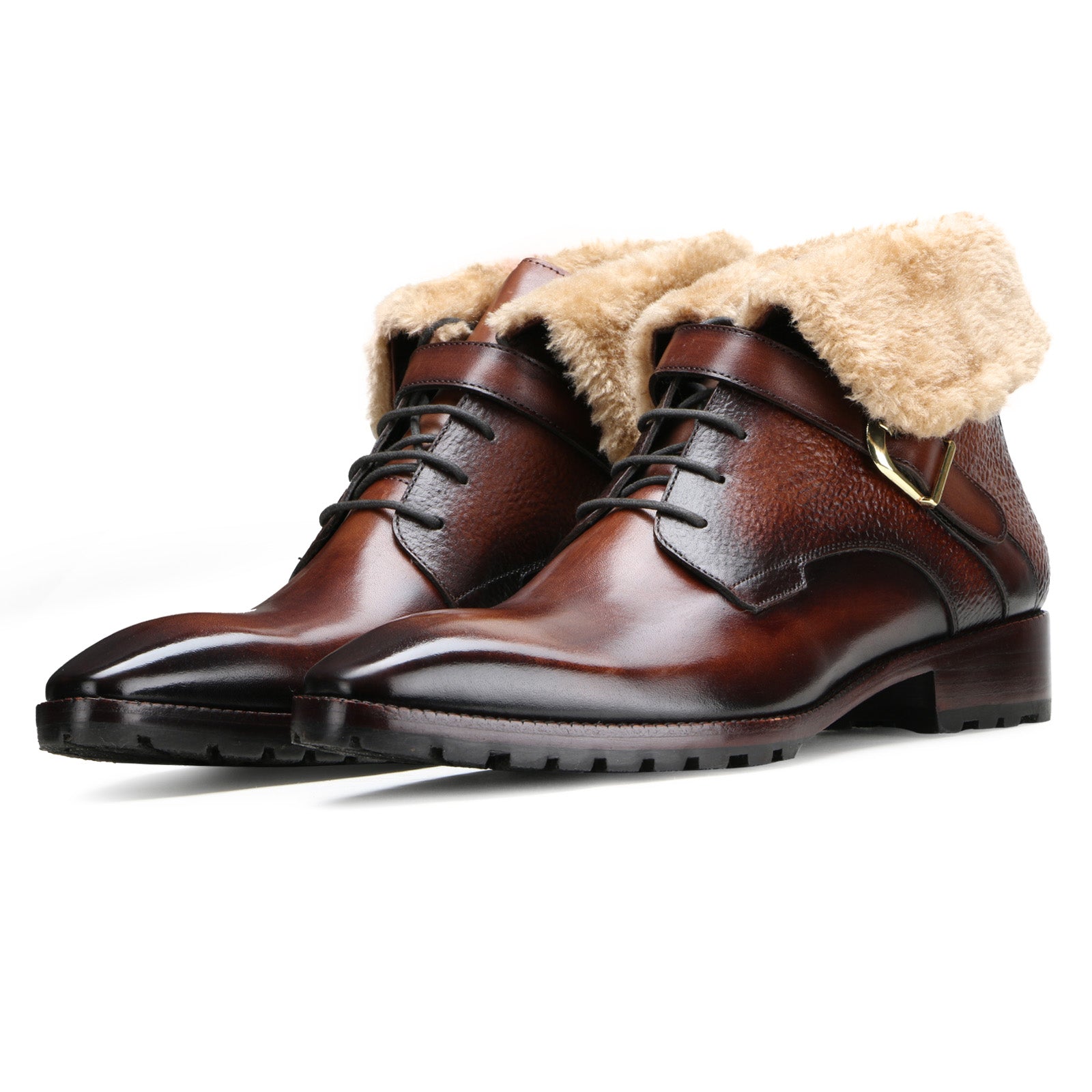 Stalwart Brown Designer Fur Boots