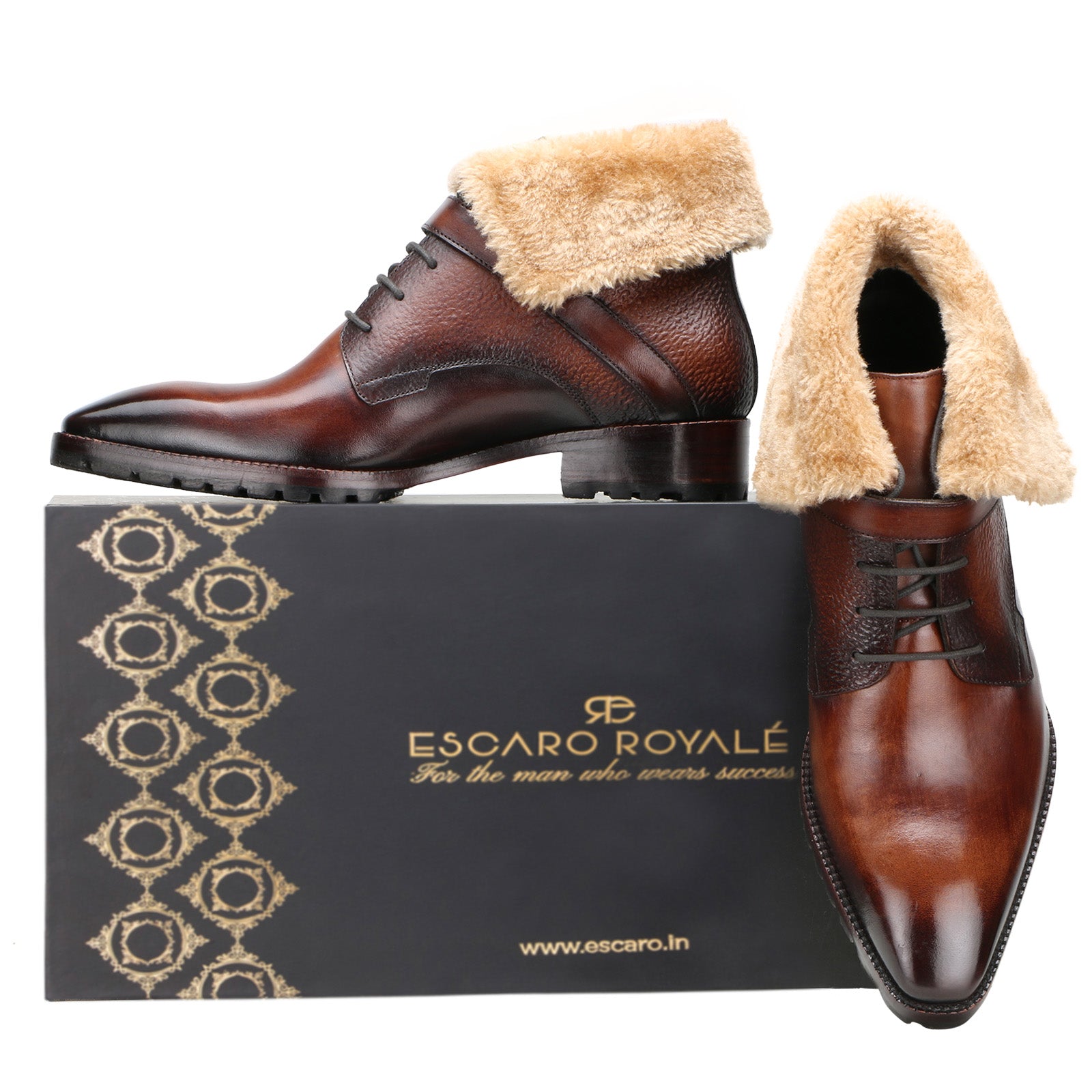 Stalwart Brown Designer Fur Boots