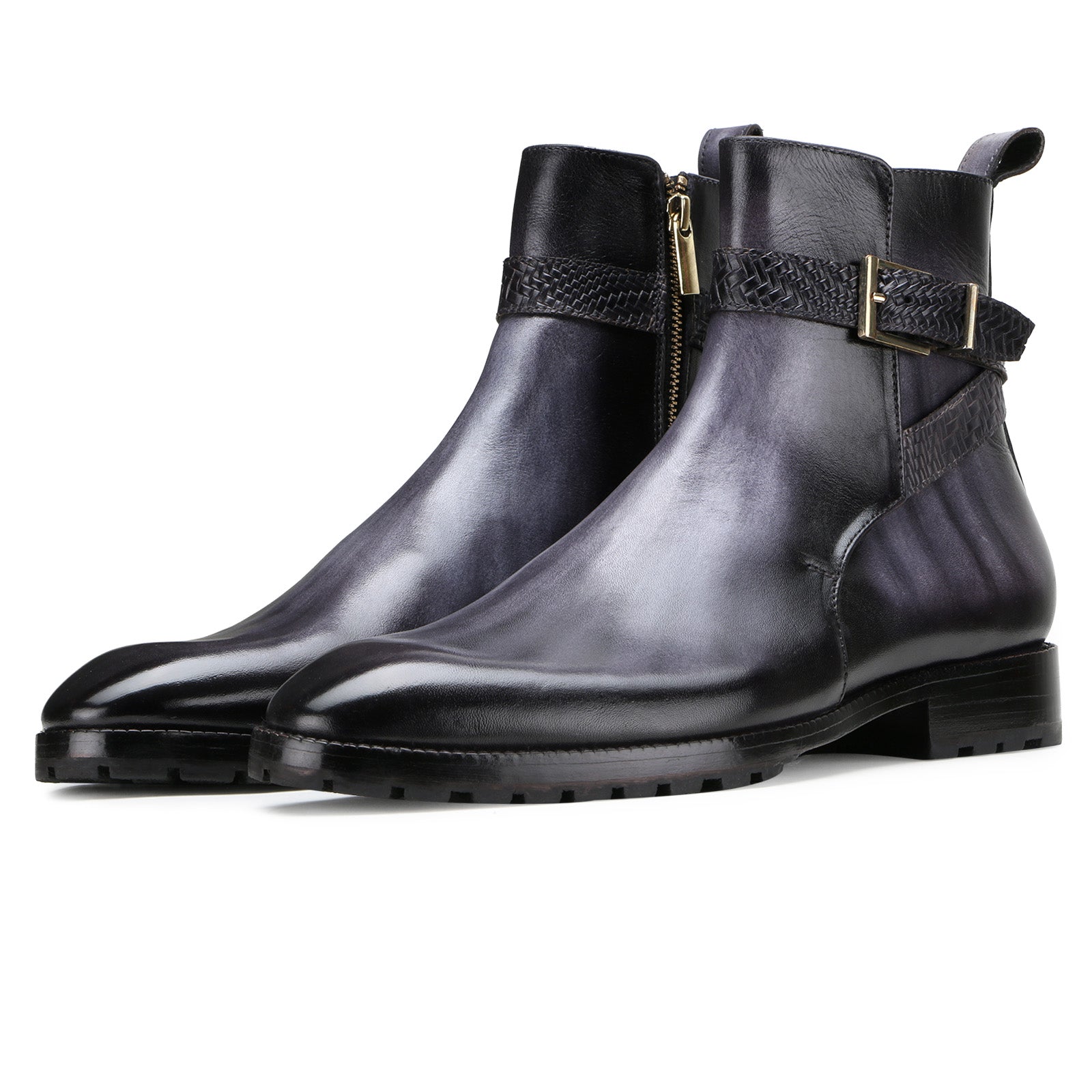 Stivali Zipper Jodhpur Boots In Gray