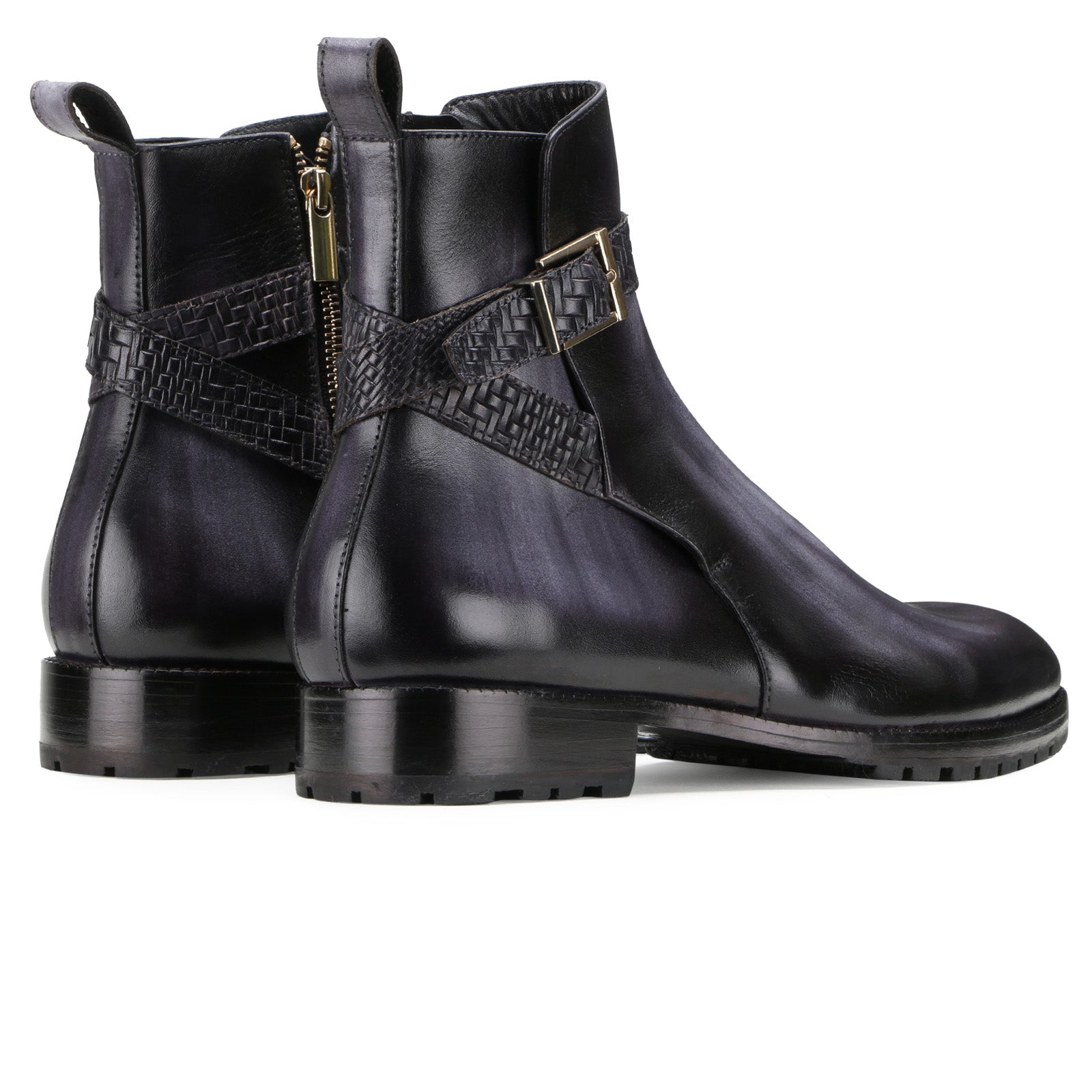 Stivali Zipper Jodhpur Boots In Gray