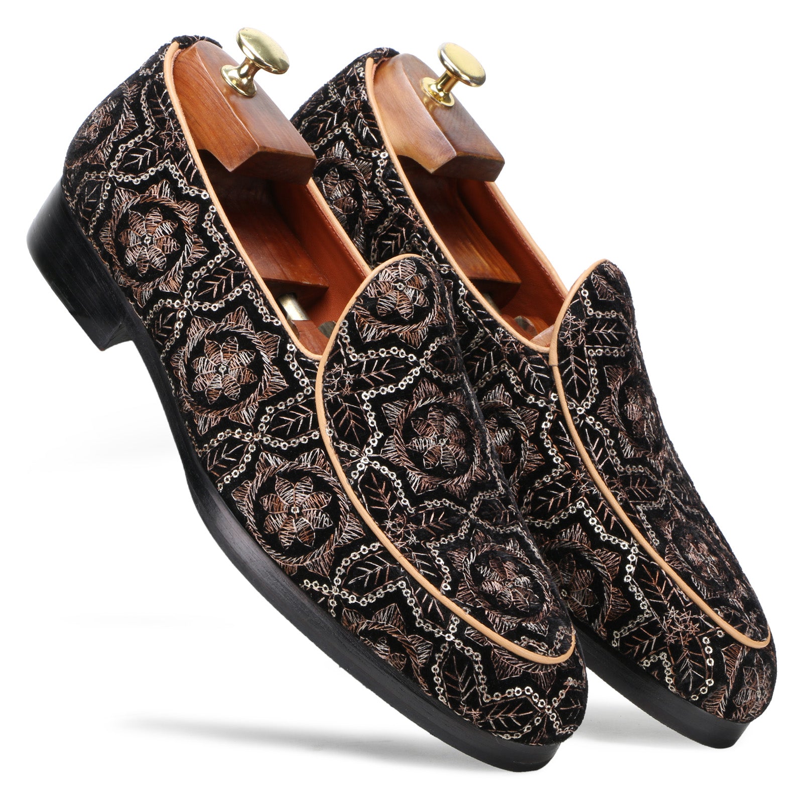 Wedlock Black-Beige Designer Loafers