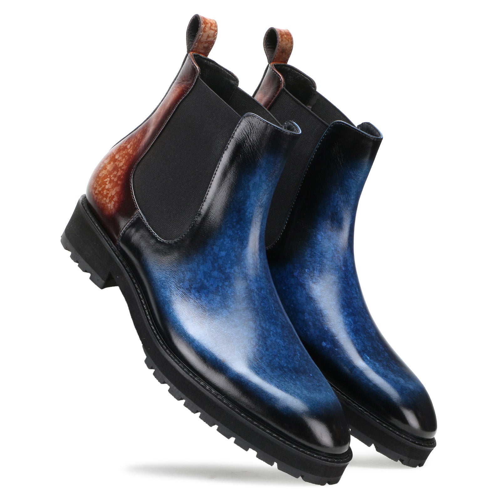 Marrone Chelsea Boots In Blue Brown