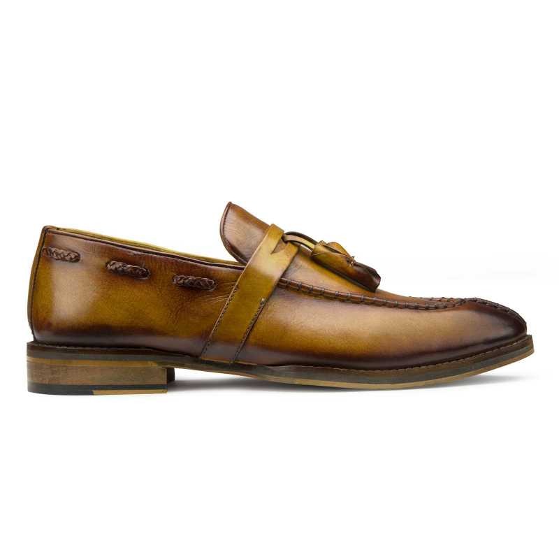 Tan Tassel Penny Loafers