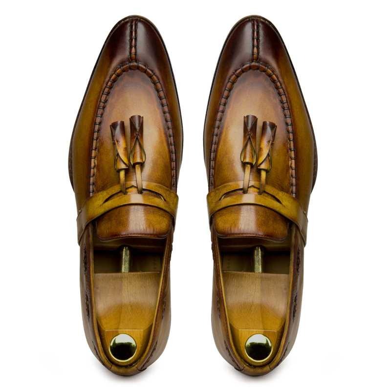 Tan Tassel Penny Loafers